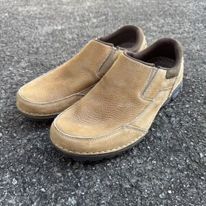 Rockport Adiprene By adidas Loafers Mens Sz 7.5W Tan Brown Slide On Comfort Shoe